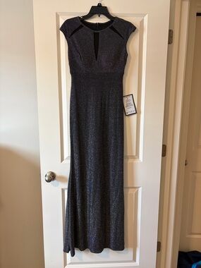 B&A by Betsy & Adam - Sparkle Sheath Maxi Dress in Black - Size 4
